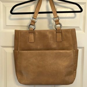 Tan Levenger Leather Tote